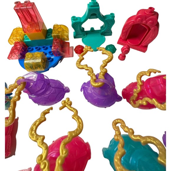 LOT Mega Bloks Shimmer & Shine Bedtime Building Set + 5 Teenie Genies + Bottles - Picture 14 of 16